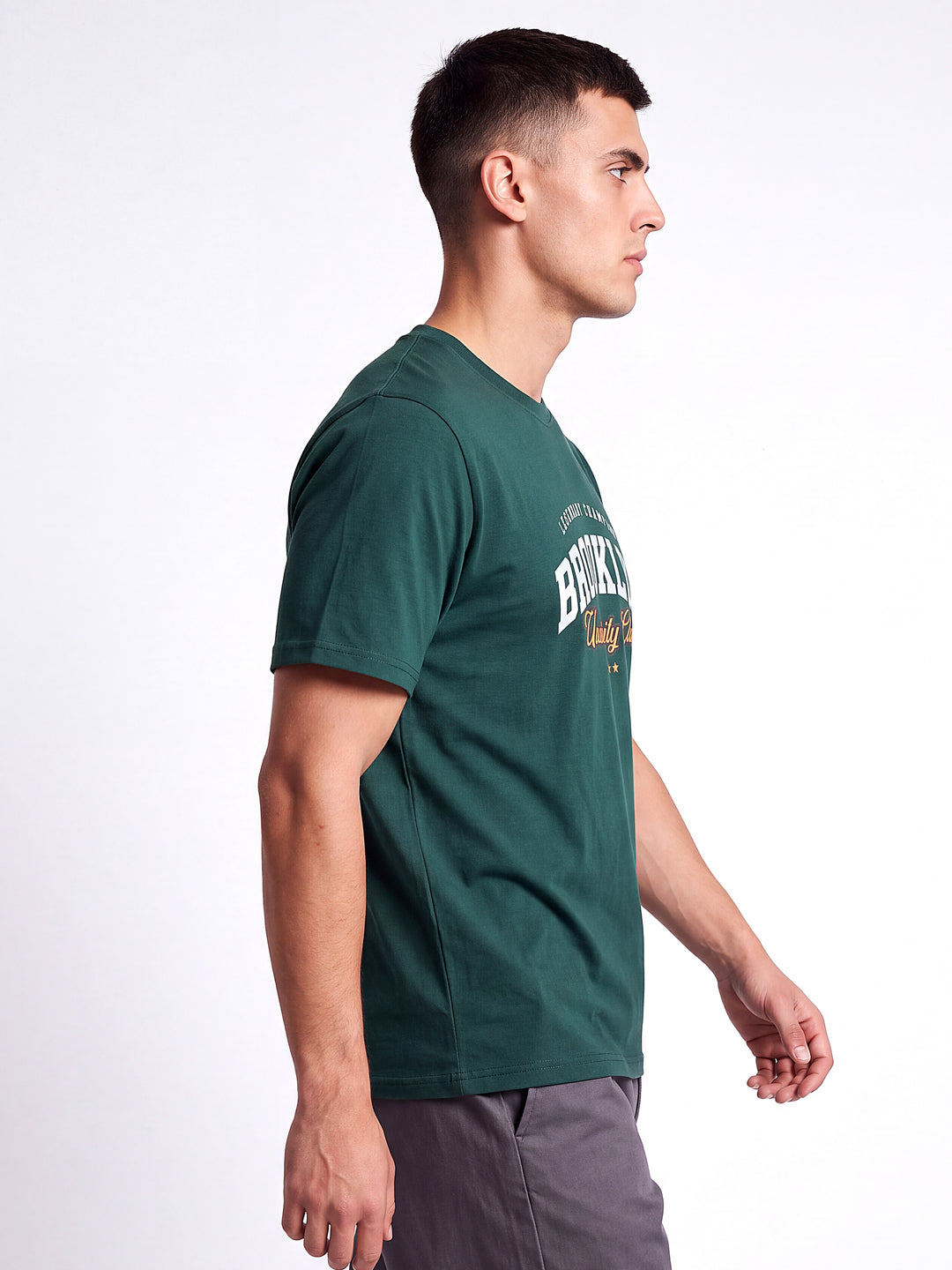 Green Brooklyn Printed Regular Fit T-Shirt