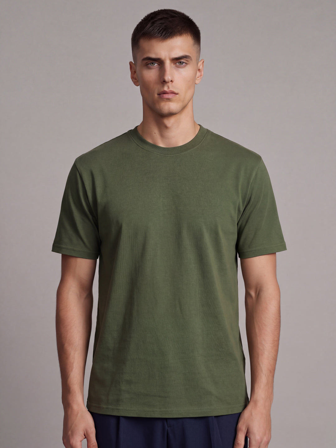 Olive Regular Fit Basic T-Shirt