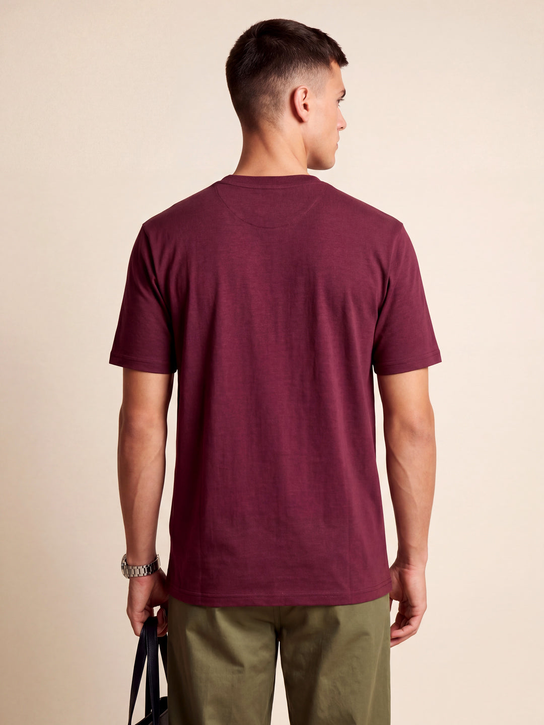 Wine Regular Fit Basic T-Shirt