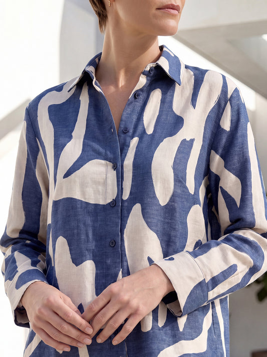 Blue abstract flow co ord