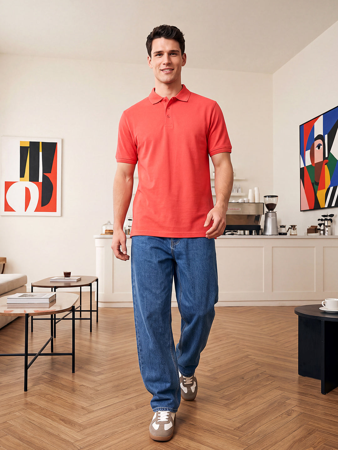 Red Basics Polo
