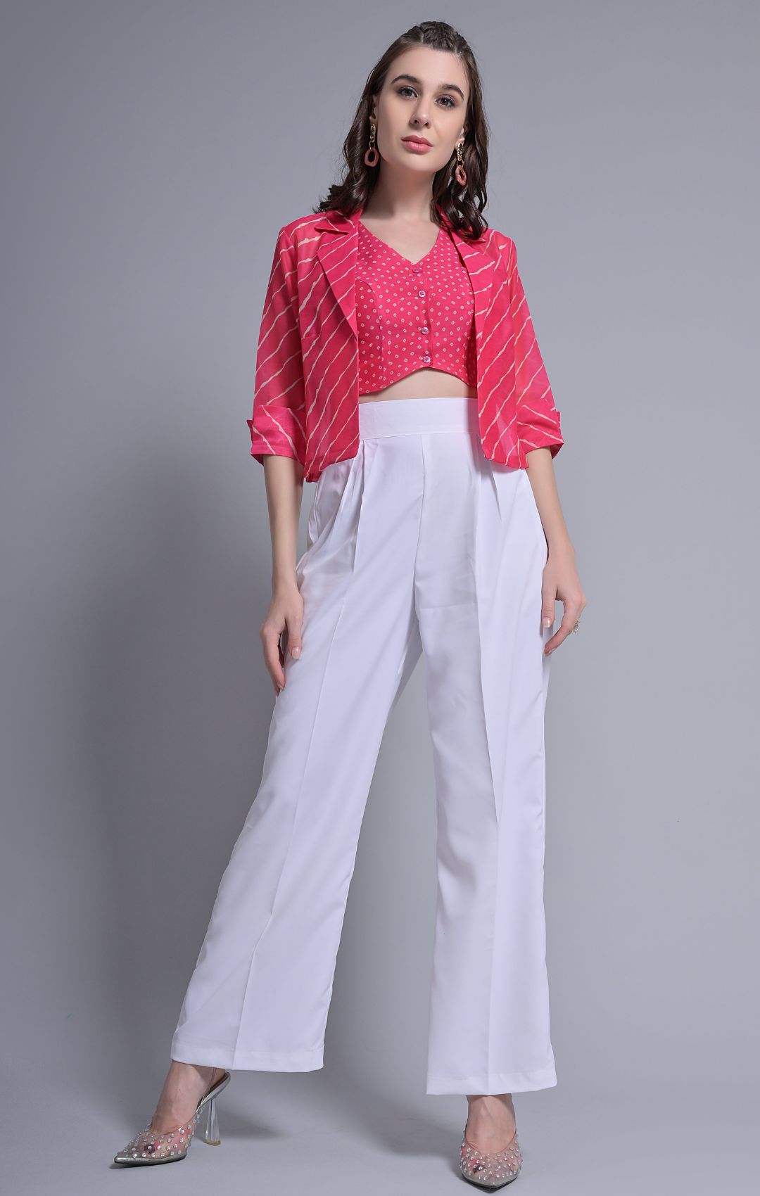 Pink Waistcoat With Blazer & Trouser