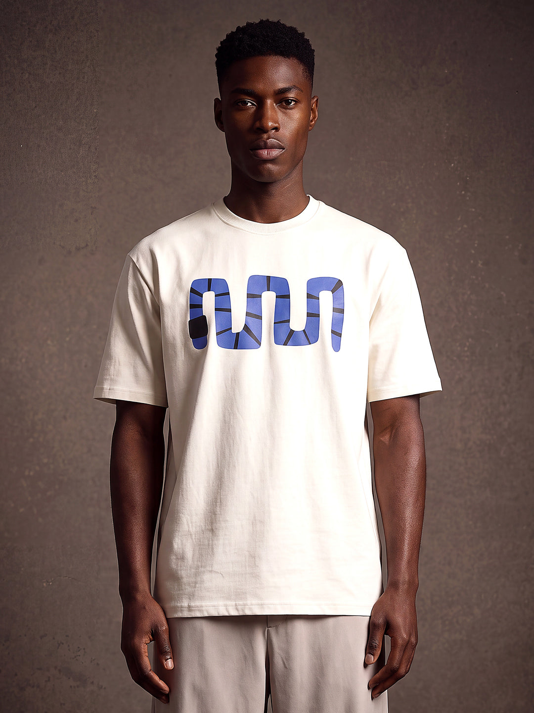 Off white Cotton Printed Tshirt