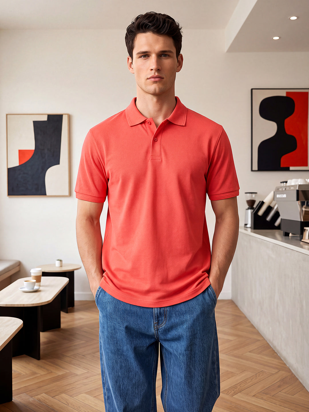 Red Basics Polo
