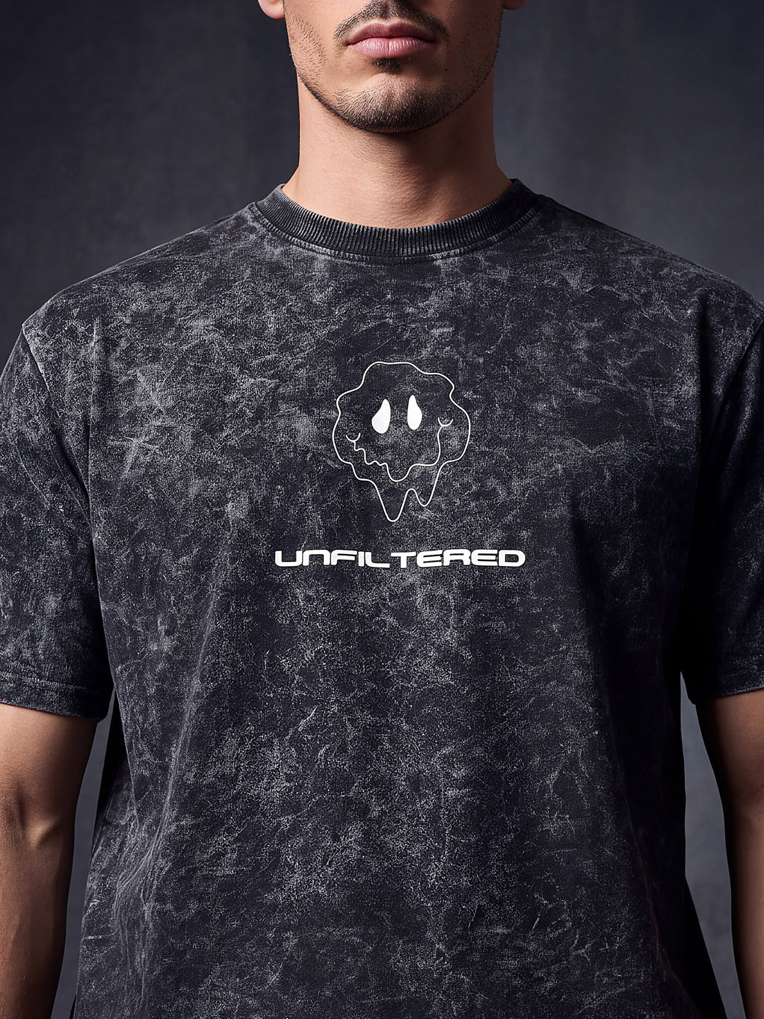 Black Acid Wash Unfiltered Tshirt
