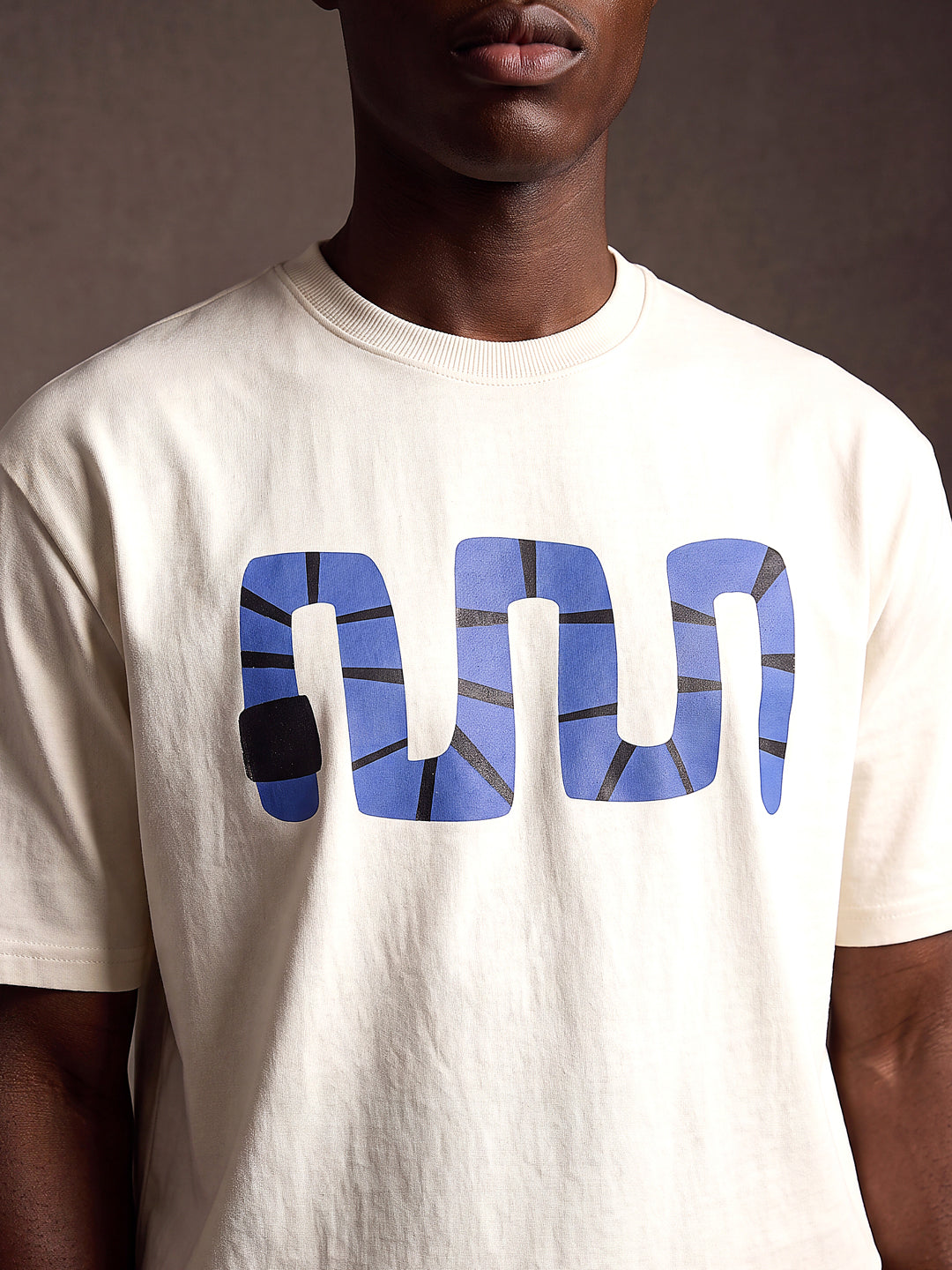 Off white Cotton Printed Tshirt
