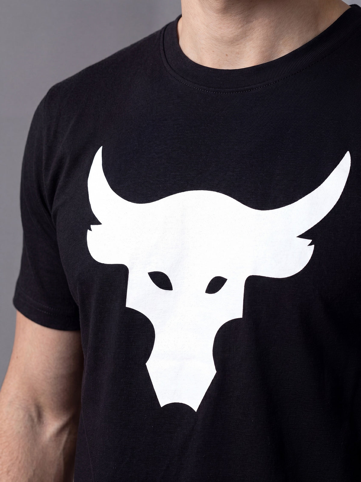 Bull Graphic Printed Regular Fit T-Shirt