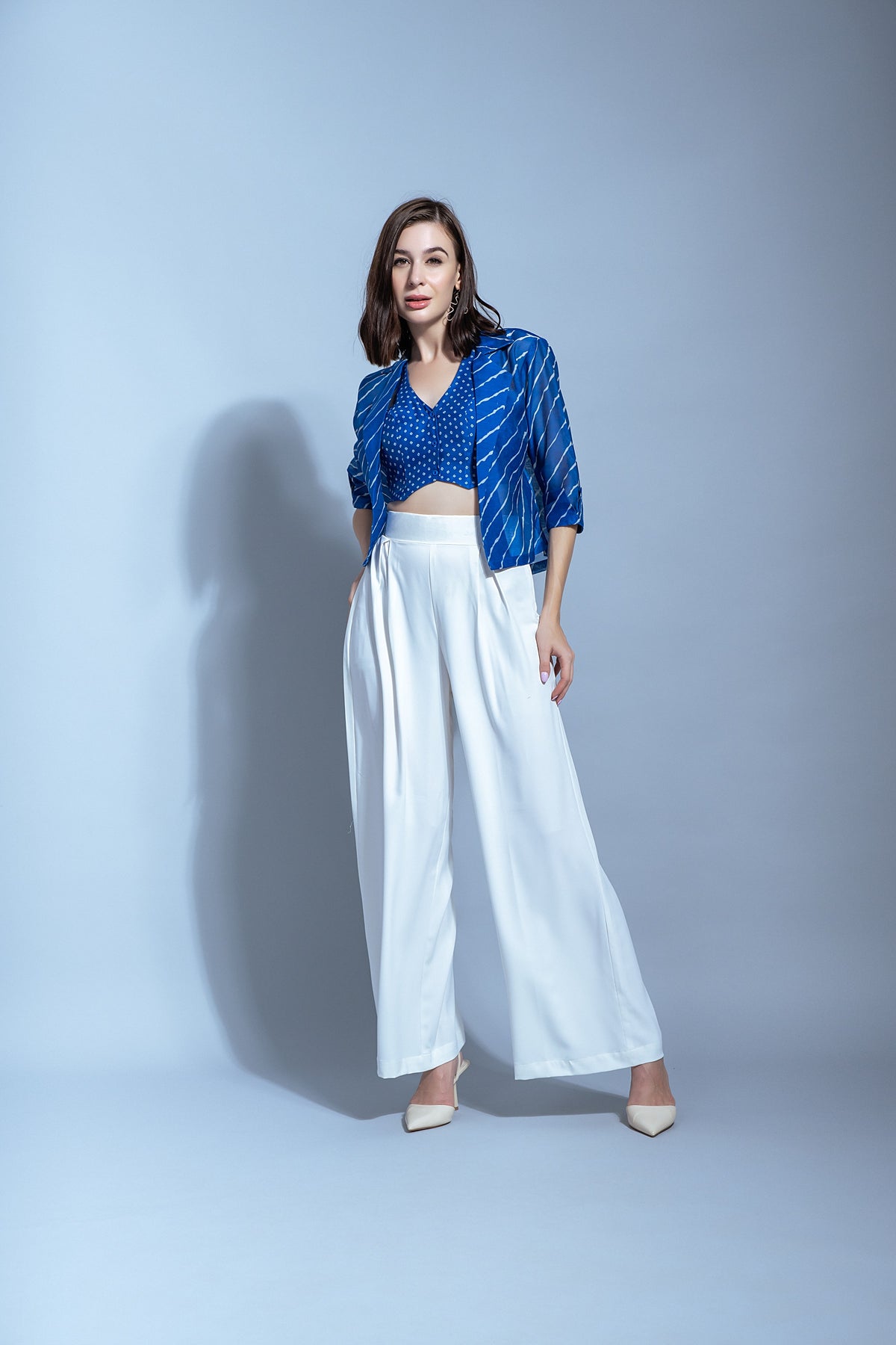 Blue waistcoat with blazer trouser