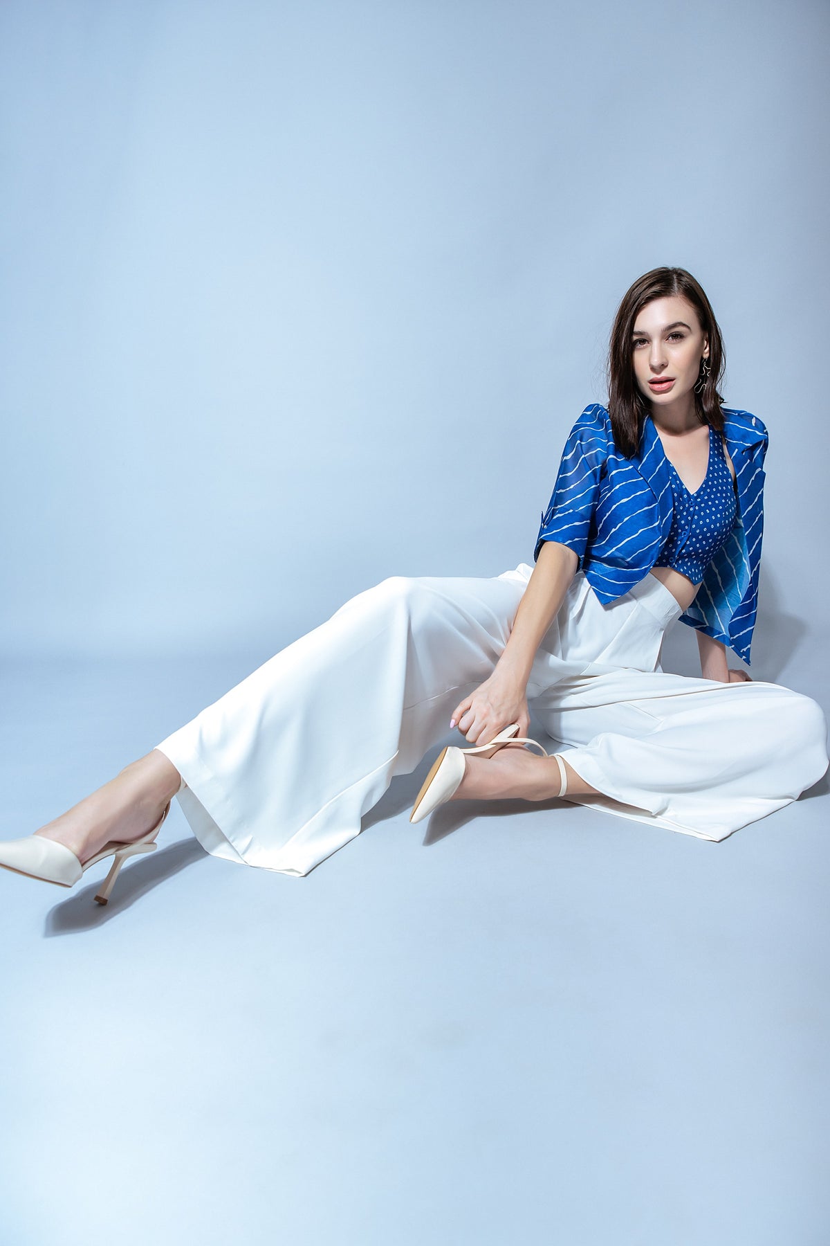 Blue waistcoat with blazer trouser