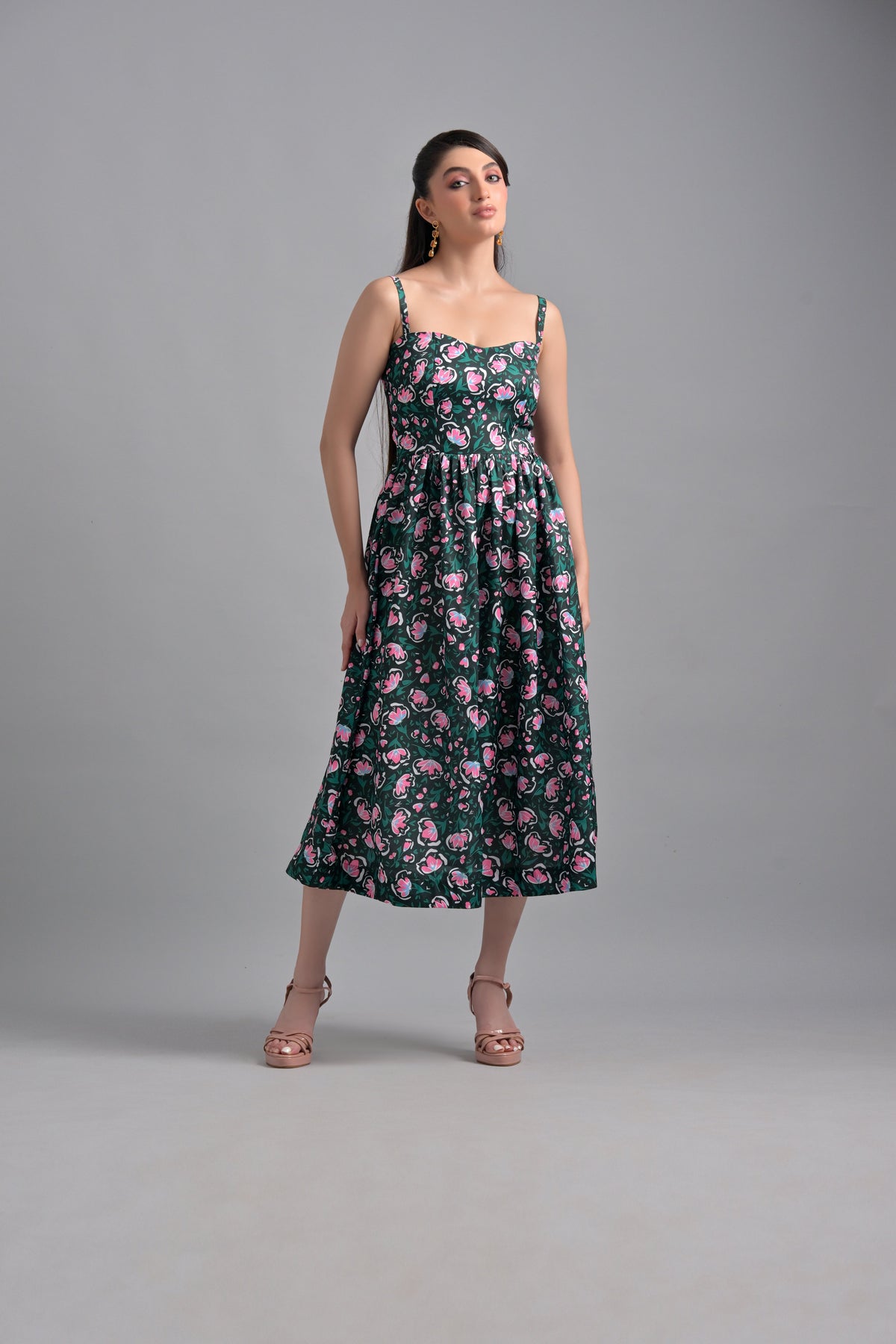 Muslin green floral