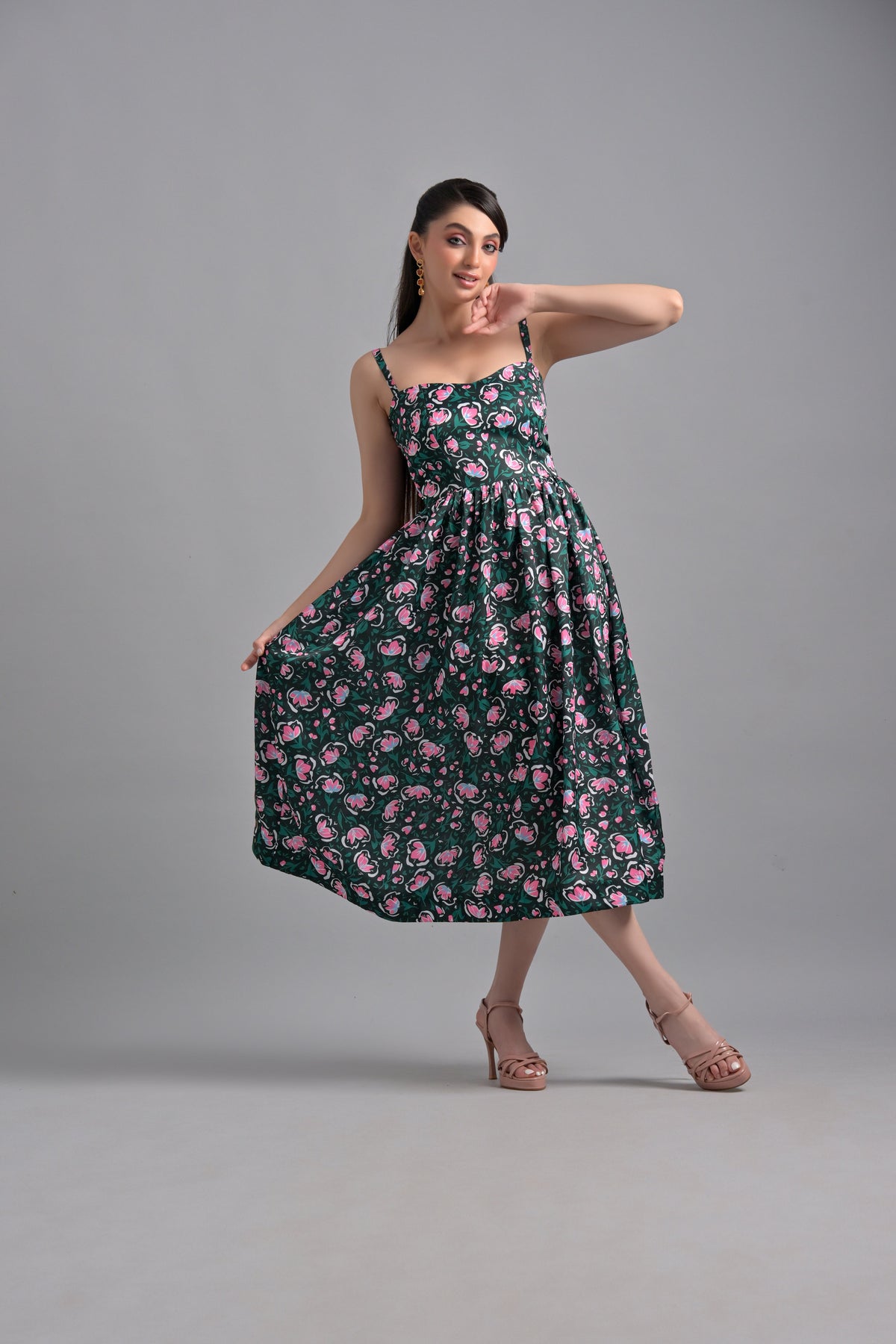 Muslin green floral