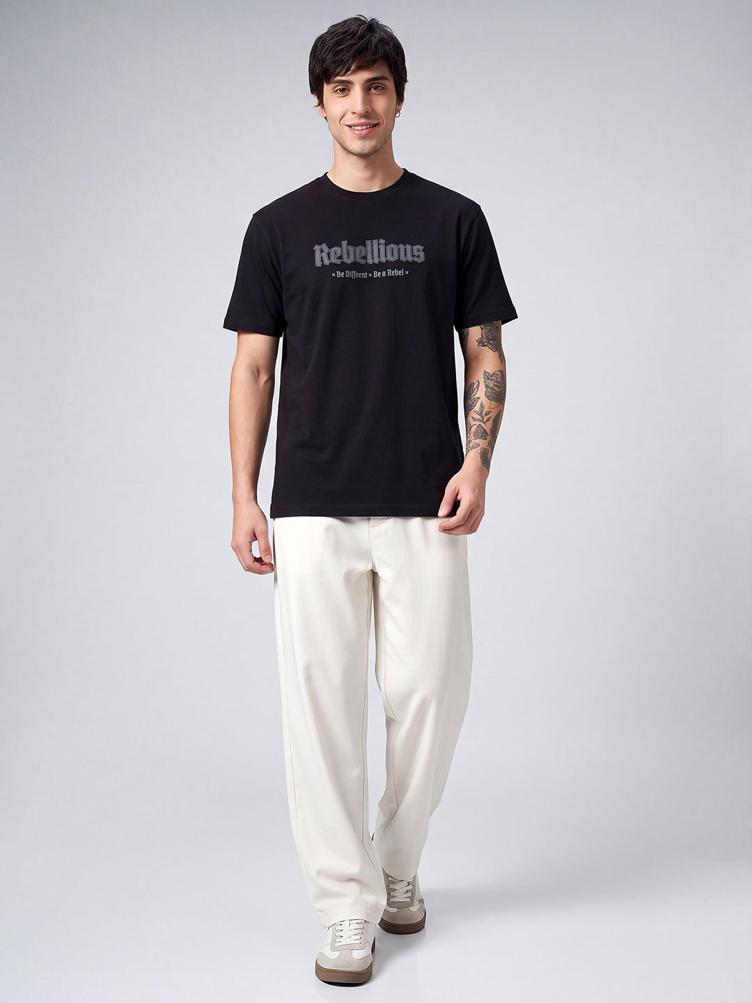 Black Cotton Rebellious Tshirt