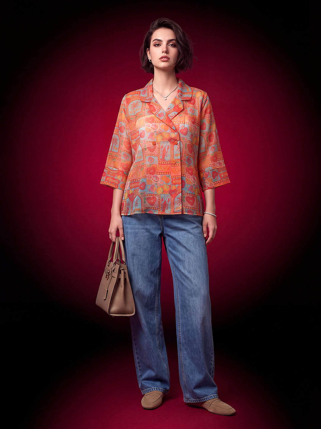 Tango Orange Organza Shirt