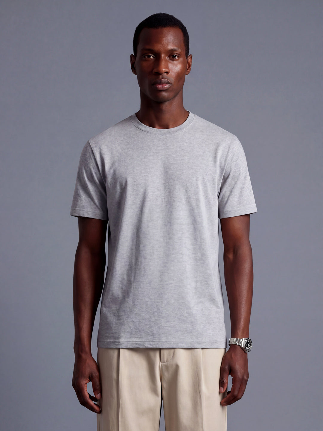 Grey Regular Fit Basic T-Shirt