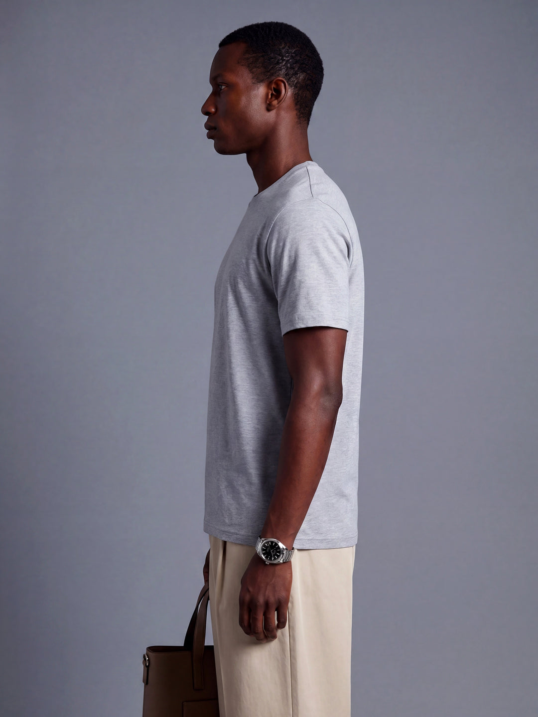 Grey Regular Fit Basic T-Shirt