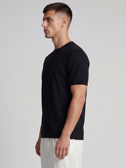Black Regular Fit basic Tshirt