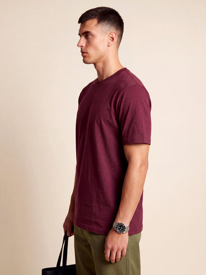 Wine Regular Fit Basic T-Shirt
