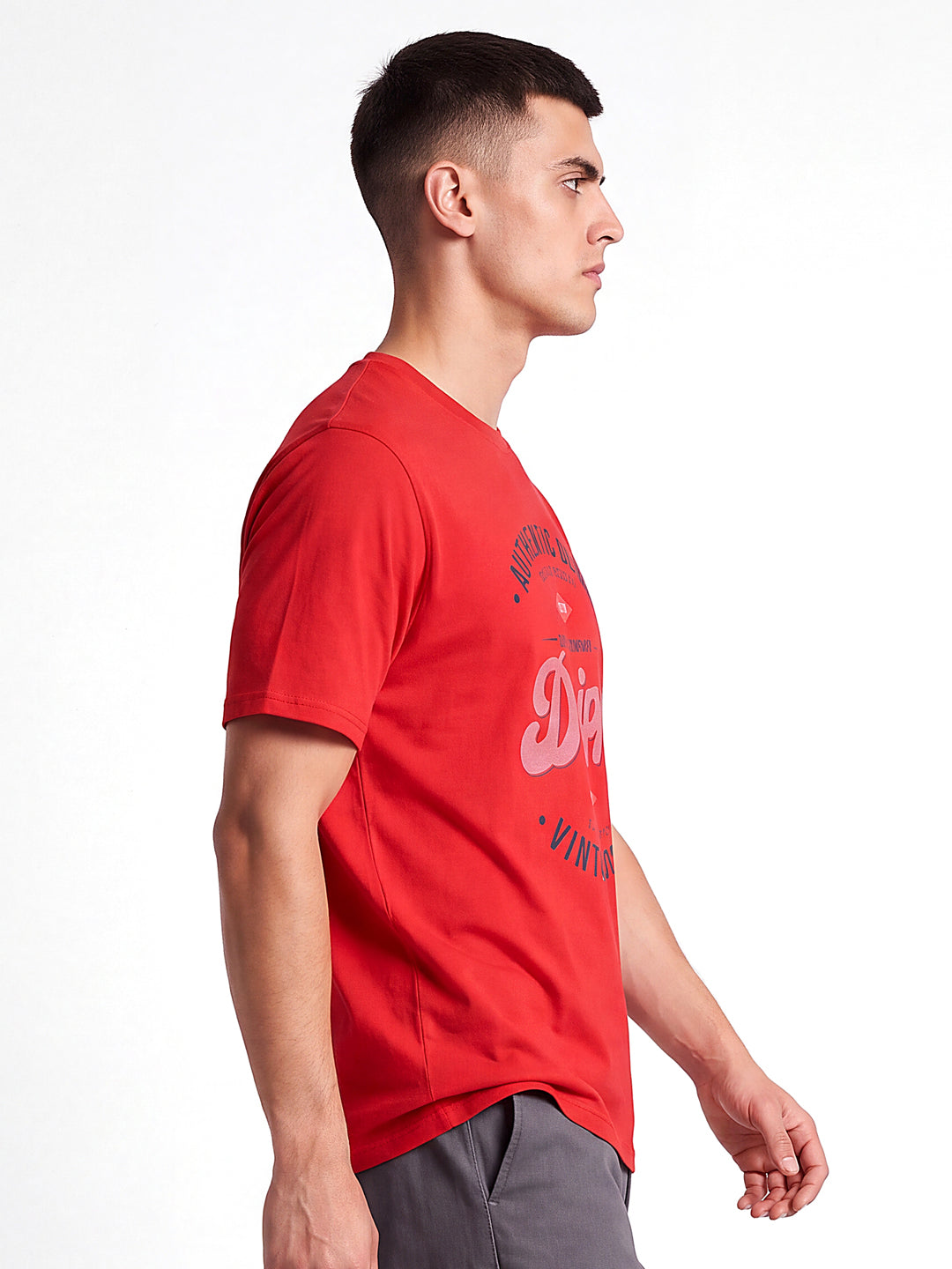 Red Dripp Printed Regular Fit T-Shirt