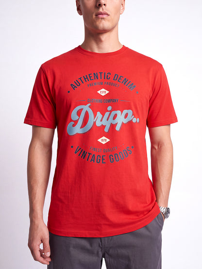 Red Dripp Printed Regular Fit T-Shirt