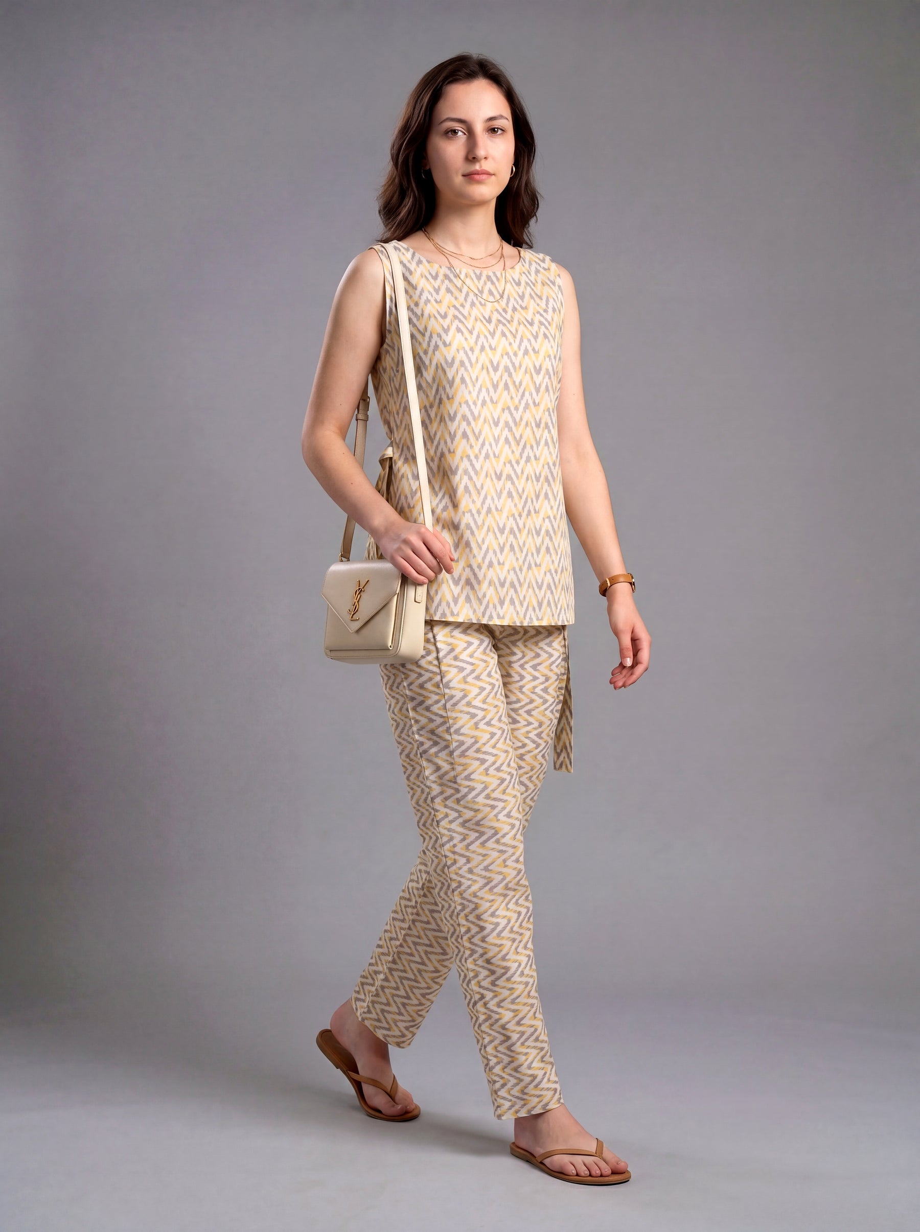 Yellow & Grey Linen Cords