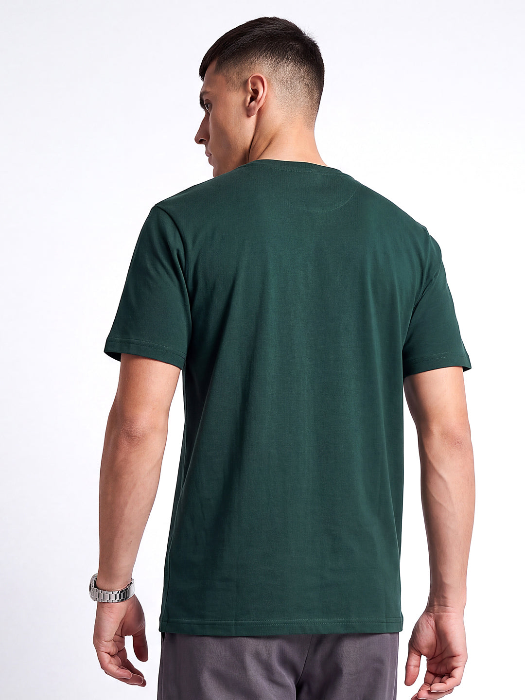 Green Boston Printed Regular Fit T-Shirt