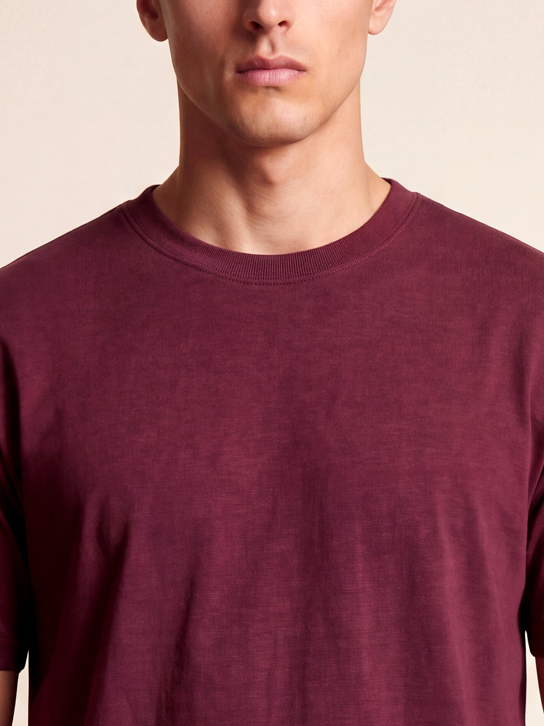 Wine Regular Fit Basic T-Shirt