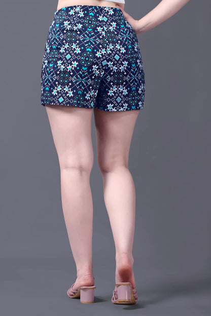 Blue printed skirt