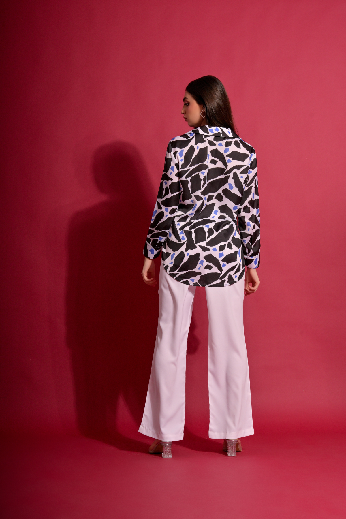 Abstract relax fit shirt with trouser combo