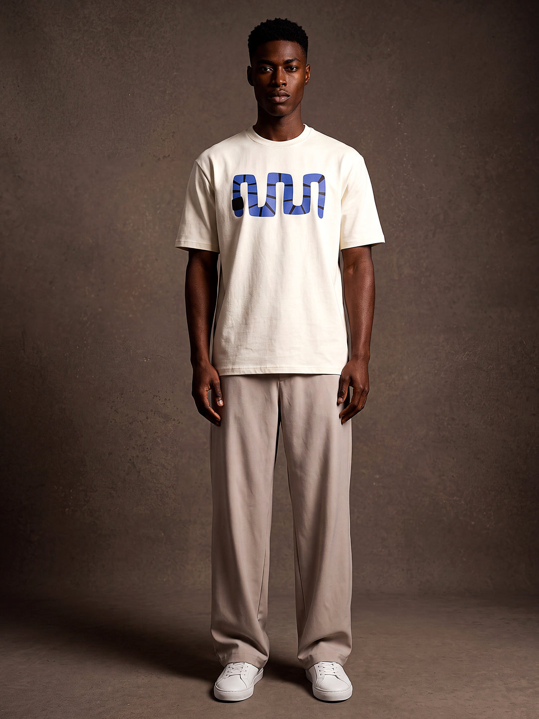 Off white Cotton Printed Tshirt
