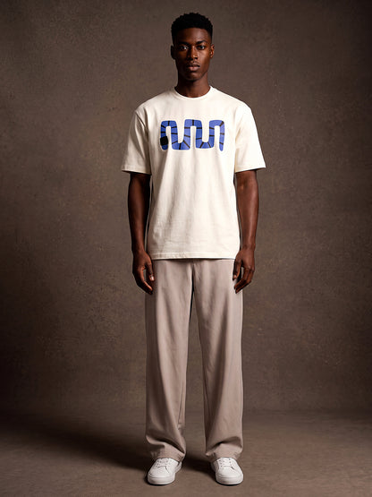 Off white Cotton Printed Tshirt
