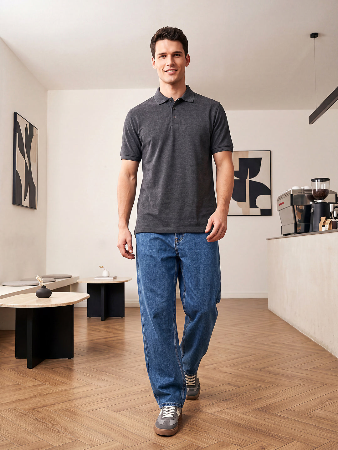 Grey Basics Polo