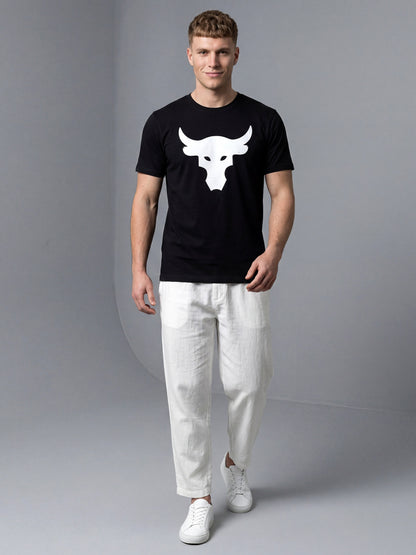 Bull Graphic Printed Regular Fit T-Shirt
