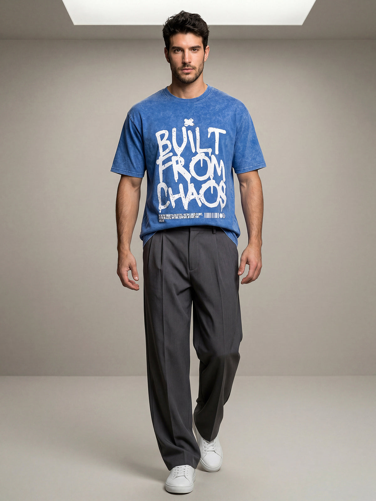 Blue Acidwash Box Tshirt