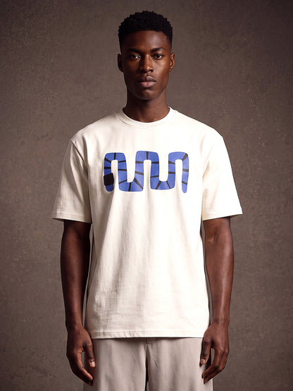 Off white Cotton Printed Tshirt