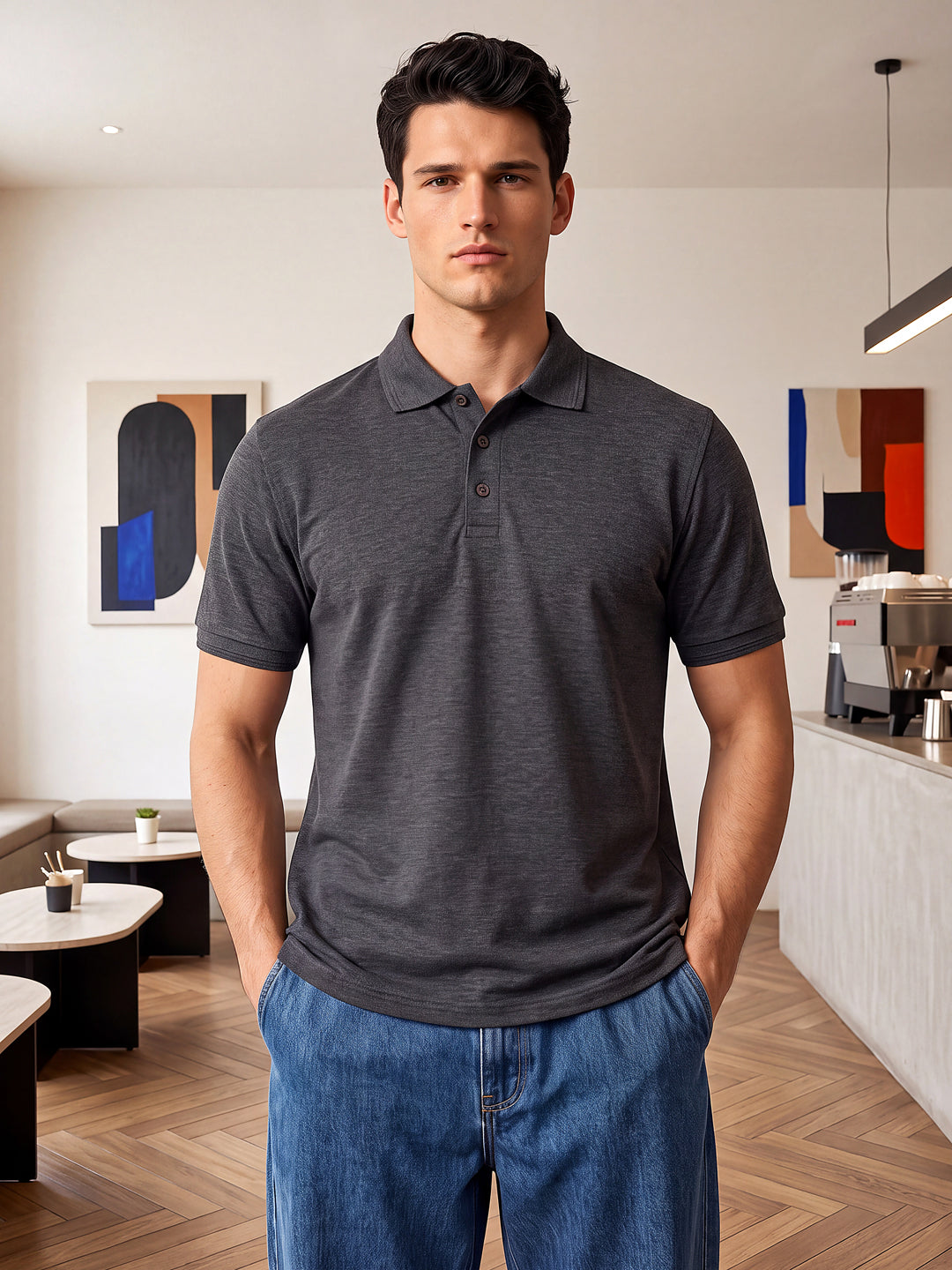 Grey Basics Polo