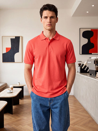 Red Basics Polo