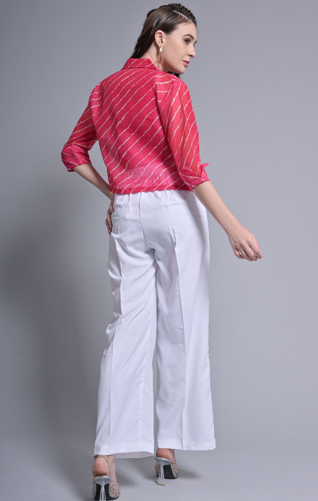 Pink waistcoat with blazer trouser