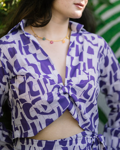 Purple printed co ord set
