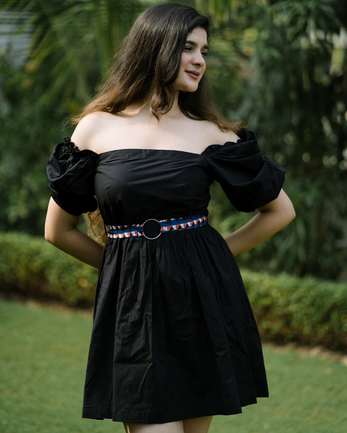Black off shoulder dress