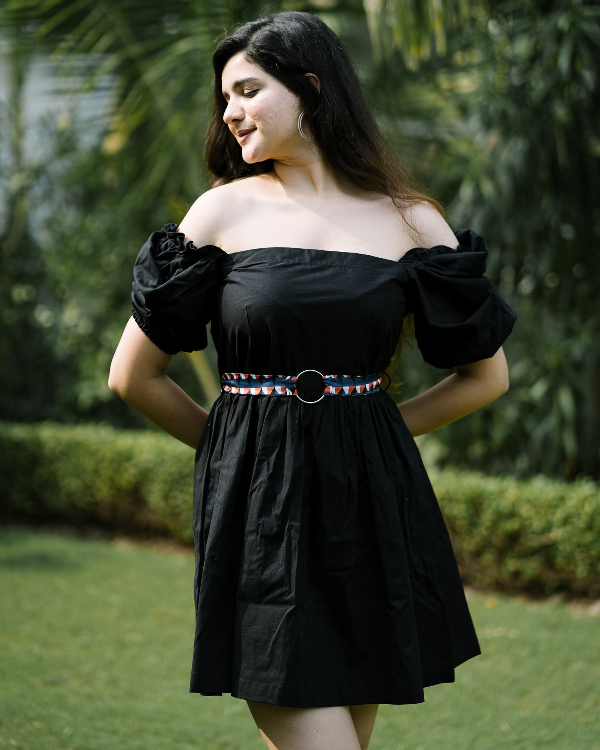 Black off shoulder dress