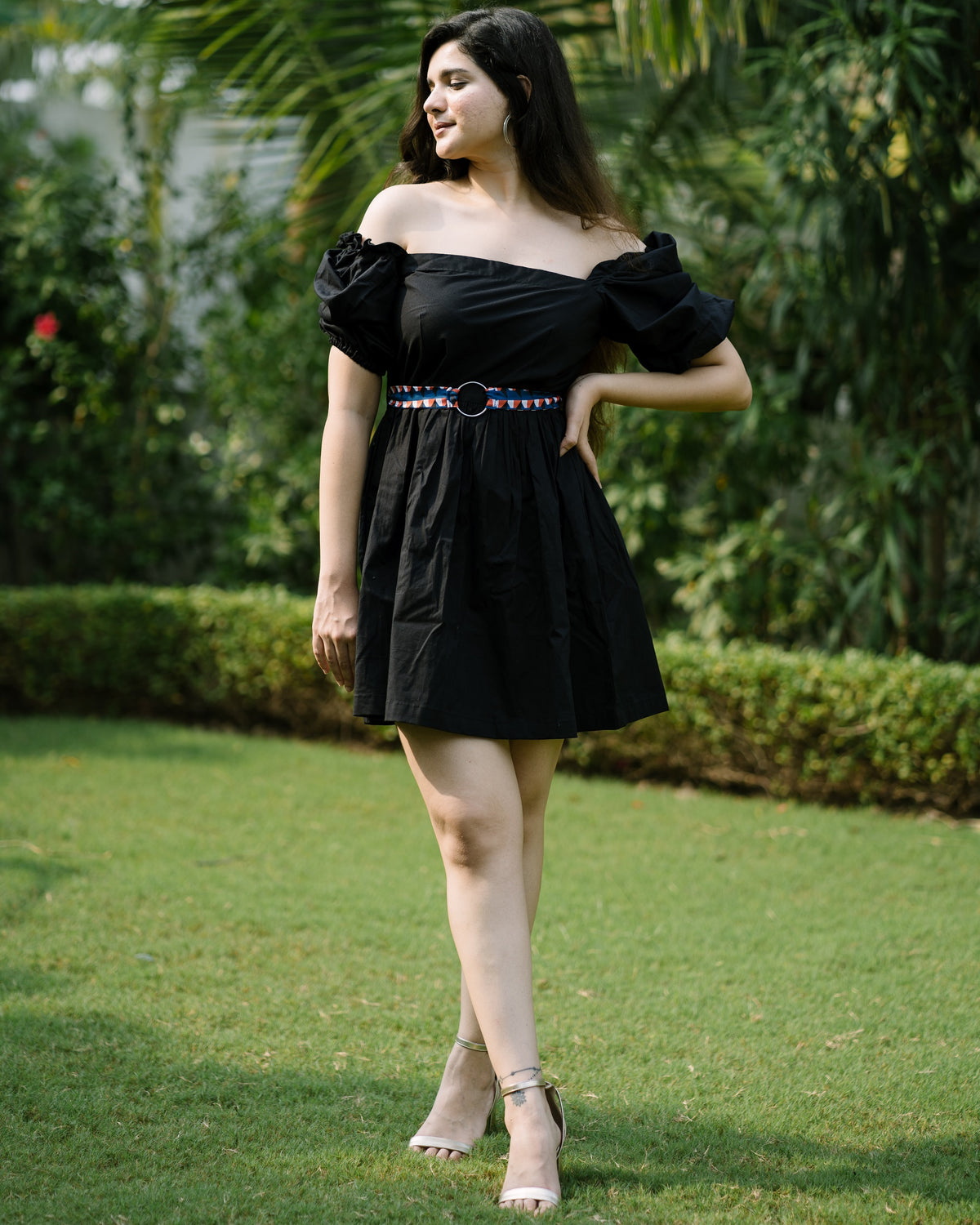 Black off shoulder dress