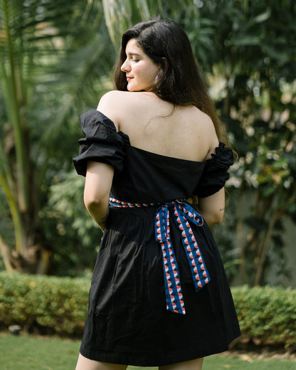 Black off shoulder dress