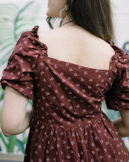 Brown floral dress