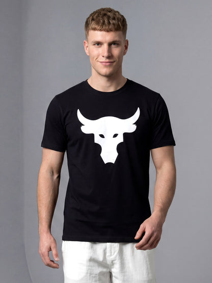 Bull Graphic Printed Regular Fit T-Shirt