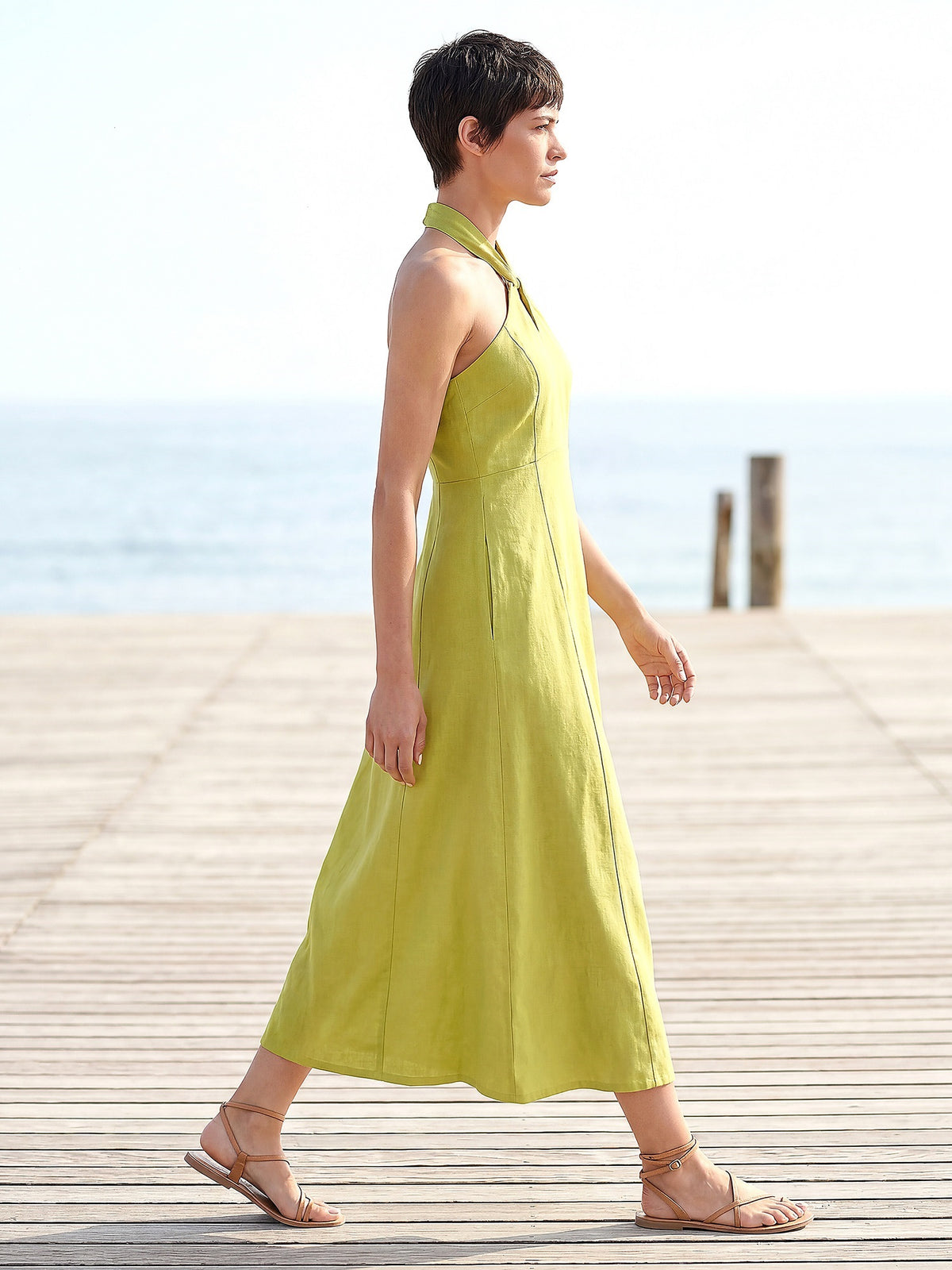 Citrus bloom side cut dress