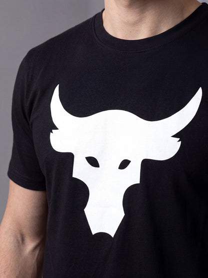 Bull Graphic Printed Regular Fit T-Shirt