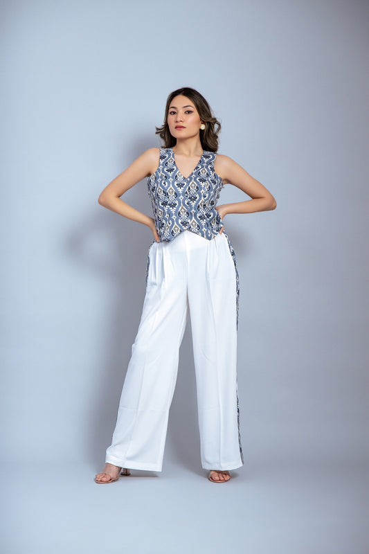 Blue ikat cords