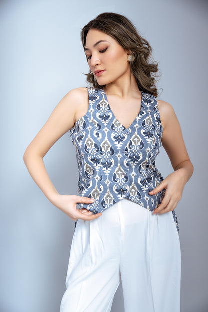 Blue ikat cords