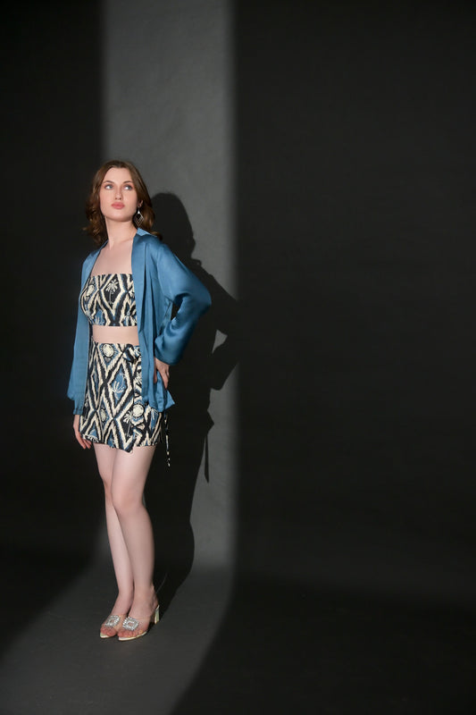 Viscose shirt 3 piece skort