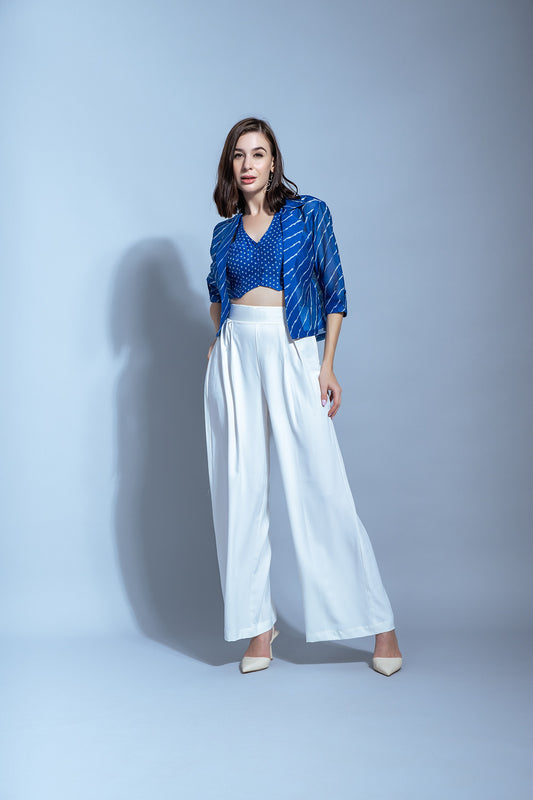 Blue waistcoat with blazer trouser